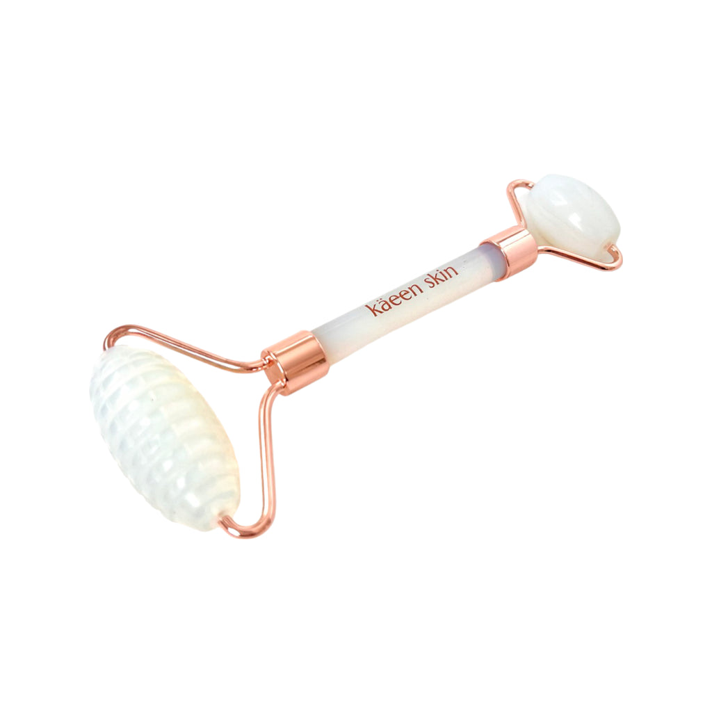 Käeen Opal/Rose Gold Ridged Jade Roller + Guasha Combo image 2