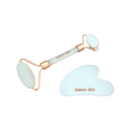 Käeen Opal/Rose Gold Ridged Jade Roller + Guasha Combo image 0